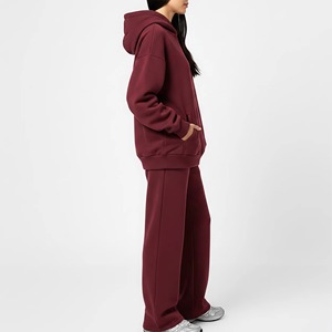 Custom Distressed Embroidery Cropped Streetwear High Quality Zip up Two Piece Sweatpants and Hoodie Set Joggers Women <b>Tracksuits</b> - Product Image 5