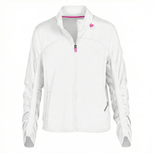 Blouson médical personnalisé en gros avec logo sur mesure, fermeture éclair intégrale, uniforme médical très élastique, haut de maintien au chaud pour infirmières - Product Image 4