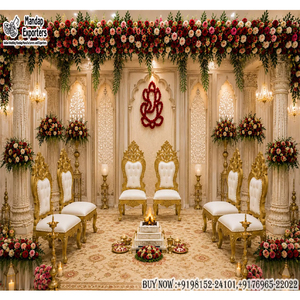 Elegant Sankheda Vedi Chair Set for Hindu Weddings Luxurious Indian Wedding Low Seating Mandap Chairs Set For Hindu Weddings - Product Image 1