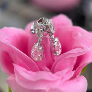 Boucles d'oreilles classiques en diamant poire, qualité supérieure, 1,25 ct et 0,75 ct, certifiées IGI, bijoux pour anniversaire et mariage - Product Image 2