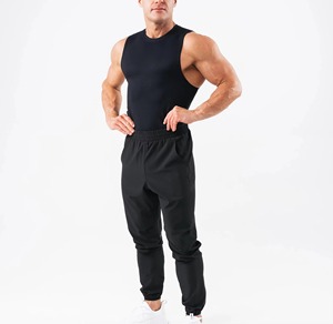 OEM Canvas Dark Men's Formal <b>Joggers</b> with Pocket Sweatpants Flare Cargo <b>Stacked</b> Trousers - Product Image 1