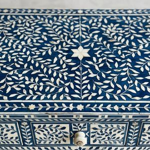 Mesa Consola Decorativa con Tallado Floral, Mesa Lateral Larga, Mueble para Comedor o Entrada - Product Image 4