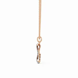 Nouveau design, collier pendentif lettre N en diamant cultivé en laboratoire, or rose 18 carats, 22 pierres de diamant, bijoux fins en diamant - Product Image 2