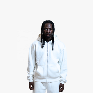 Ensemble 2 pièces pour homme, survêtement décontracté streetwear respirant en polaire épaisse avec cordon de serrage, pantalon et sweat à capuche, grandes tailles - Product Image 1