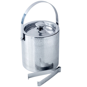 Premium Double Wall Insulated Stainless Steel Hammered <b>Ice</b> Bucket With Handles Elegant Champagne Wine <b>Cooler</b> Beverage Tub - Product Image 3