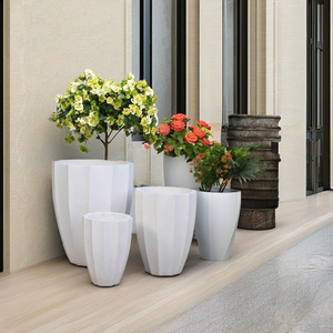 Modern <b>Plant</b> Pots Concrete Set of 3 Outdoor Home Decorative Flower Pots Outdoor Planters <b>Accessories</b> - Product Image 1