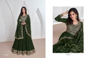 Vestido Largo Anarkali de Georgette Estilo Indio Tradicional Más Vendido con Dupatta de Diseñador para Mujer Pishwas - Product Image 5