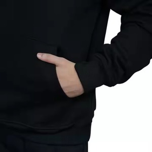 Heavyweight 100% Cotton Men's Hoodie With Puff Print Pure Black Causal Streetwear Pullover Premium Soft Oversized Fleece Hoodie - Product Image 6