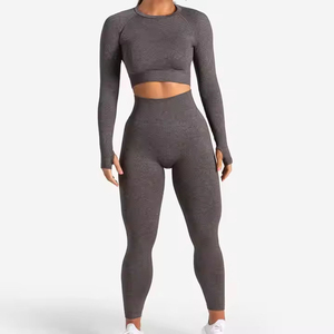 Shorts de yoga taille haute sans manches pour femme, personnalisables avec votre marque, 2 pièces, respirants, en Spandex/Nylon, avec cordon de serrage, pour la gym et le yoga - Product Image 1