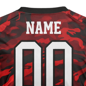 Camiseta de Baloncesto Sublimada Personalizada para Hombre, Roja, Negra, con Camuflaje, Cuello en V, Uniforme de Equipo, Transpirable, Ropa Deportiva - Product Image 6