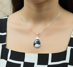 Colgante de Turquesa Natural de Búfalo, Chapado en Oro y Plata, Joyería Artesanal en Forma de Lágrima, Collar con Piedra, Amuleto, Venta al por Mayor, Regalo, Moda Femenina - Product Image 3
