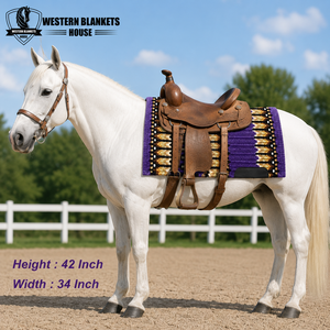 Sous-selle Western en laine de Nouvelle-Zélande doublé polaire, motif violet, 42x34 pouces, pour l'équitation - Product Image 5