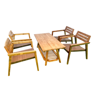 ชุดเก้าอี้รับประทานอาหารไม้เถ้าที่สวยงามสำหรับห้องนั่งเล่นโซฟาพร้อมส่งออก - Product Image 3