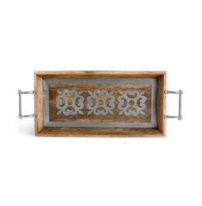 Wooden Serving Tray Rectangle Home Script Handpainted <b>Decorative</b> <b>Plate</b> Retro Style - Product Image 4