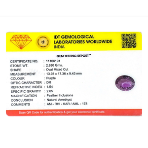 Natural Amethyst Gemstone 14.4 Carat Certified AAA Quality Purple Loose Stone - Product Image 4