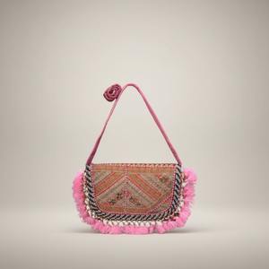 Bolso Bandolera Plegable de Tela Estampada Estilo Vintage para Uso en Exteriores - Product Image 1