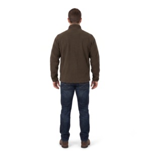 Veste Softshell Homme Personnalisée Marron Foncé Doublée Polaire Respirante Entièrement Zippée Hiver Chaud OEM ODM Extérieur Décontractée - Product Image 3