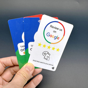 บัตรพีวีซีรีวิว Google ที่พิมพ์แบบกําหนดเองสองด้านพร้อมรหัส NFC และ QR - Product Image 2