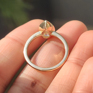 Bague en or avec diamant taille poire de qualité supérieure, sertie en clos de griffes, bijoux de mariée de laboratoire, fournisseur en gros en ligne - Product Image 4
