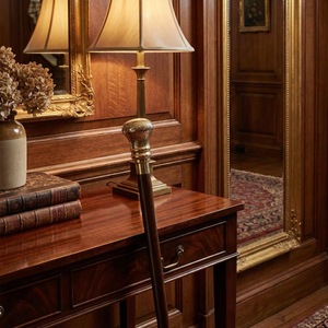 Natural Wooden Eco-Friendly Polished Brass Handle Rustic Modern Walking Sticks Canes for Gifts - Product Image 3