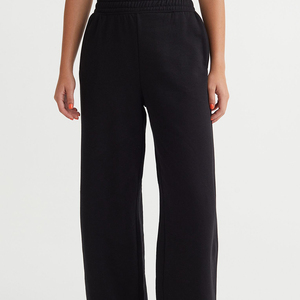 Pantalon décontracté pour femme, coupe bootcut, taille mi-haute, en coton écologique, avec braguette zippée, longueur genou, élégant, idéal pour le bureau, hiver - Product Image 2