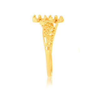 The Golden Bow <b>Ring</b> in Exquisite Filigree Design Luxury <b>Gold</b> Plated Hallmarked 18K Finish Sparkling <b>Vintage</b>-Inspired Jewelry - Product Image 3