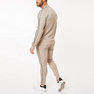 Chándales deportivos bordados personalizados al por mayor para hombre, chándales lisos con manga raglán y cremallera completa - Product Image 2