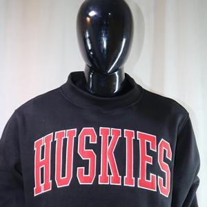 Sudaderas HUSKIES con cuello simulado, 450 GSM, nombre personalizado, bordado en aplique, corte holgado, 100% algodón, felpa francesa. - Product Image 1