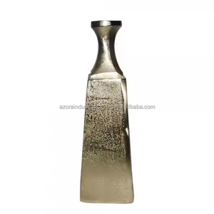 Florero de fundición de aluminio moderno de Azora Industries, decoración de sala de estar con acabado negro, jarrón decorativo Floral fresco caliente - Product Image 4