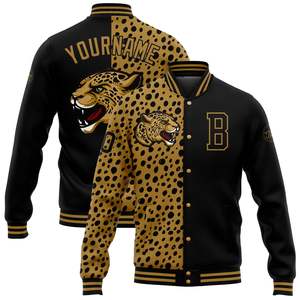 Veste universitaire personnalisée à imprimé léopard, veste de baseball sublimée violette, veste bomber pour homme et femme, streetwear tendance - Product Image 4