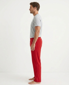 Polyester/Cotton Sleepwear <b>Trouser</b> Pajamas <b>Men</b> High <b>Drawstring</b> Waist Straight Lightweight Winter Homewear - Product Image 4