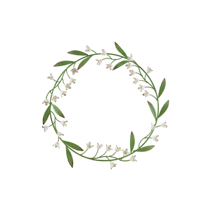 Delicada corona de metal con forma de lirio del valle con flores de campana de color blanco cremoso, hermosa decoración de primavera para la puerta principal o la pared del hogar - Product Image 2