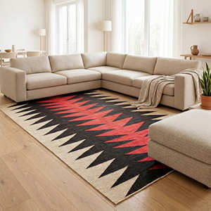 Tapis Kilim Vintage en Laine Diamantée 8' x 10' pour Salon – Luxe Rustique et Intérieurs Design - Product Image 1