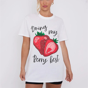 Camiseta Personalizada para Mujer, Estilo Casual, Poliéster/Algodón, Diseño Impreso DTG, Ropa Moderna para Mujer, Estilo Urbano - Product Image 1