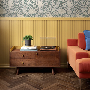 Mueble de TV de Madera de Sheesham con Acabado Natural, Mueble de Entretenimiento de Madera Rústica Hecho a Mano, Ecológico y Duradero para Sala de Estar o Dormitorio - Product Image 1