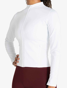 Custom Wholesale Cotton French Terry Women <b>Jackets</b> Embroidered Plain Slim Fitness <b>Ladies</b> <b>Lightweight</b> Zipper up Hoodie - Product Image 3