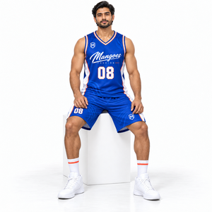 Conjunto de Camiseta sin Mangas y Pantalones Cortos de Baloncesto para Hombre en Tela de Malla Transpirable de Secado Rápido para Looks de Equipo Coordinados y Días de Partido - Product Image 4