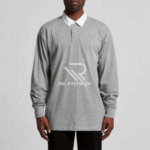 Polo homme à manches longues personnalisé, en coton et polyester respirant, avec impression en relief, prix de gros - Product Image 4