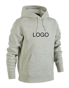 Sudadera con Capucha Negra para Hombre, Color Sólido, Felpa de Algodón, Informal, para Otoño, con Bolsillo Delantero, Corte Regular, Logotipo Estampado - Product Image 3