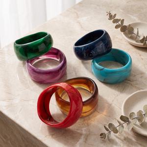 Handmade Marble Resin Bangle Chunky Malachite Swirl Resin Craft Wide Dome Cuff Bracelet Women Vintage Jewelry Wholesale - Product Image 5