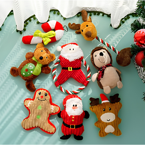 Pet care products Wholesale Cute Christmas Plush Squeaker Dog Toy Bottle Design Festival Pet Chewing Toys for Small Medium Dogs - Product Image 4