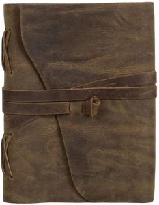 Cuaderno de viaje de cuero genuino Vintage, libro de bocetos, papel de algodón hecho a mano con hilo, encuadernación de costura, regalo - Product Image 5