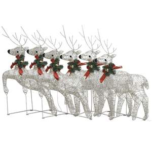 Ensemble de 6 décorations de Noël en métal doré en forme de rennes, taille moyenne - Product Image 2