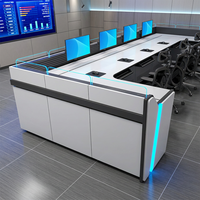 Console de salle de contrôle moderne : Poste de travail, mobilier de diffusion, console de centre de commande, solution de mise en page personnalisée
