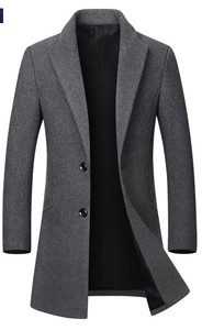 Manteau long en laine mélangée pour femme, rouge bordeaux, à revers cranté, simple boutonnage, épais et chaud pour l'hiver - Product Image 5
