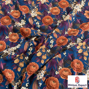 Tissu en polyester imprimé numérique de luxe doux, fabricant de textiles sur mesure pour la mode et les vêtements - Product Image 4