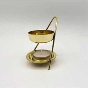 Lampe à parfum en laiton pur avec porte-bougie, diffuseur d'aromathérapie, utilisable toute l'année - Product Image 2