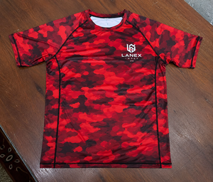 T-shirt de compression à manches courtes pour homme, motif camouflage rouge, pour la gym, le fitness, l'entraînement et le sport (couche de base) - Product Image 6