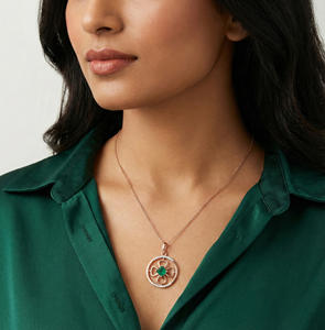 Pendentif en diamant naturel de 0,08 carat, couleur H-I, taille brillant rond, clarté VS-SI, collier solitaire miné sur terre, bijoux pour elle - Product Image 3