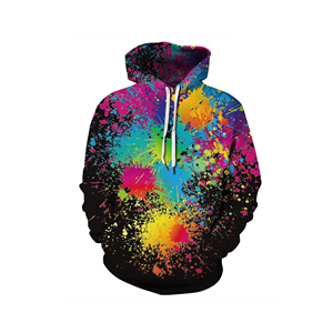 เสื้อฮู้ดพิมพ์ลายทั้งตัว สวมใส่สบายสำหรับผู้ชาย ผ้าฝ้าย 100% สำหรับฤดูหนาว ผลิตตามแบบ ODM ผ้าฟลีซแบบสวมหัว - Product Image 2